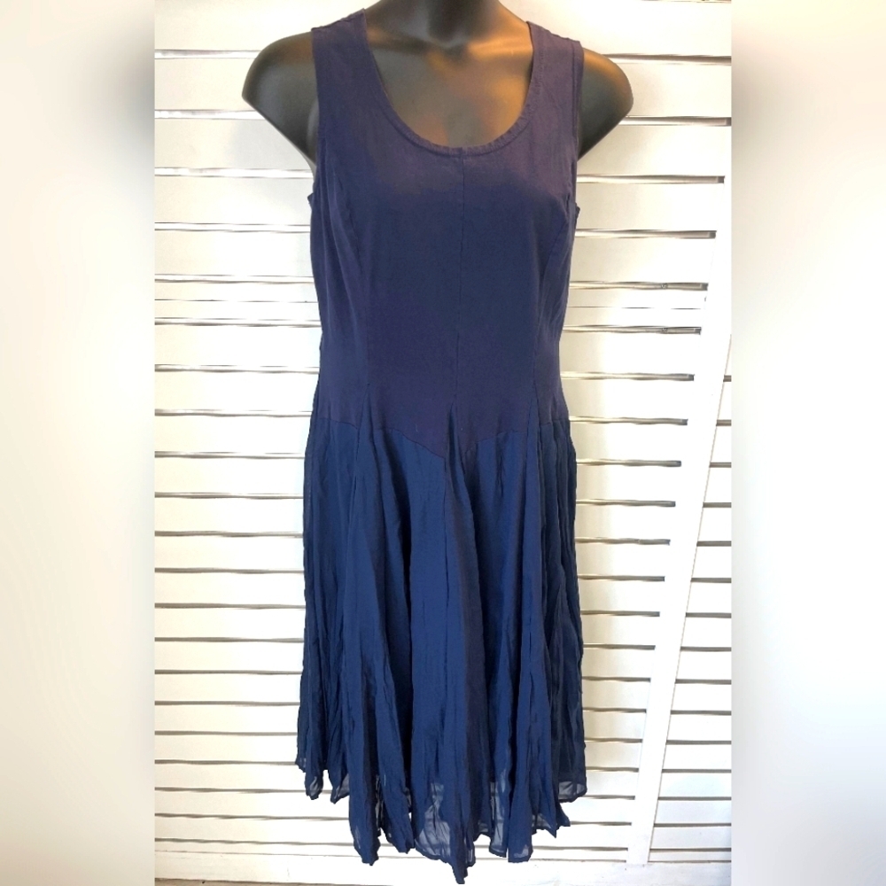 BOHO VASNA CALIFORNIA CHIC Navy Blue Sleeveless Dress